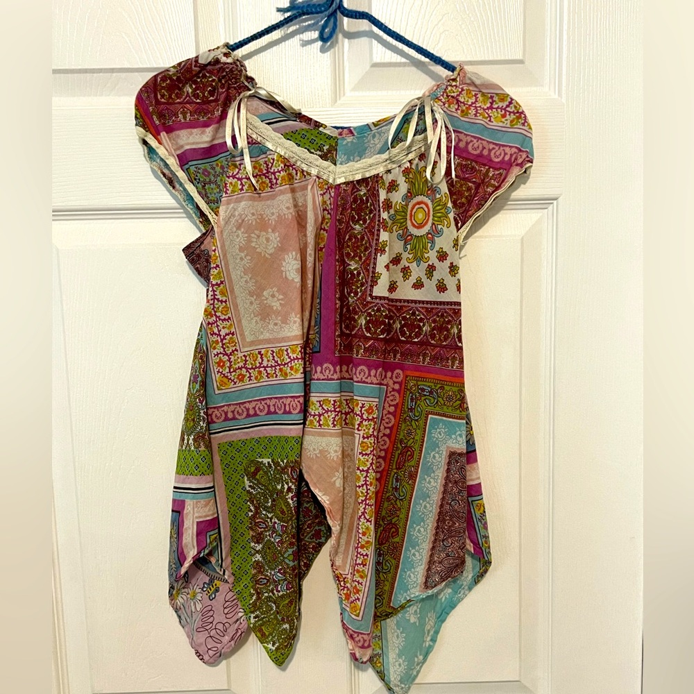Boho hippie chic girls top size 10-12